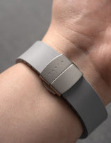 Gray FKM rubber watch strap