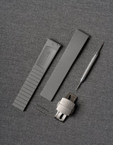 Gray FKM rubber watch strap