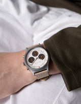 Natural Solar chronograph leather strap watches