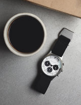 Black solar chronograph watches for men