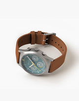 Brown Solar chronograph leather strap watches