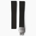 Black FKM rubber watch strap