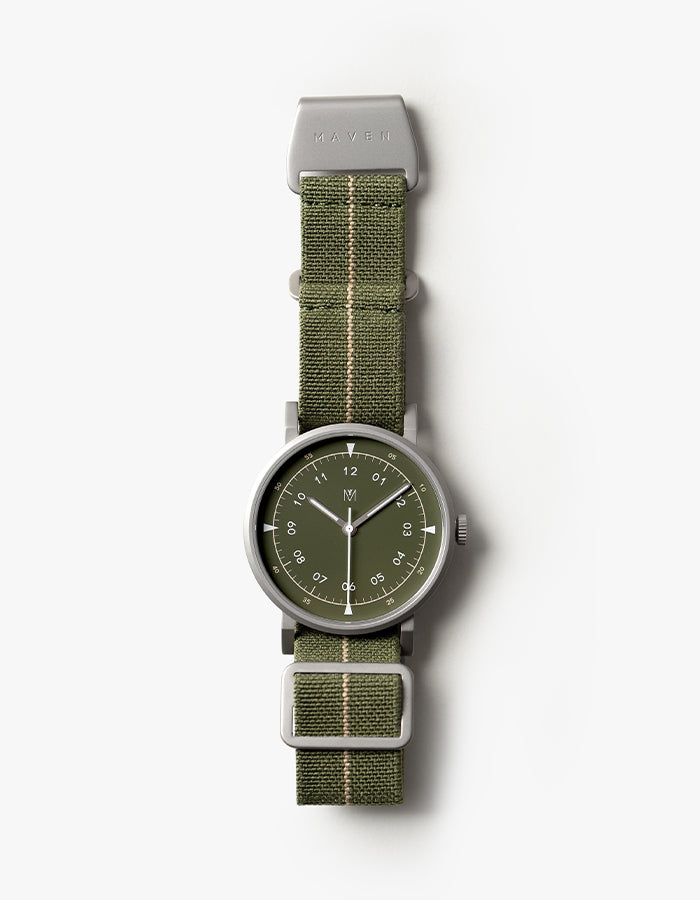 Olive mens field watch