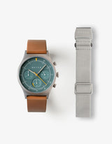 MUS SOLAR C-02 BROWN 40MM + GRAY PARACHUTE STRAP SET