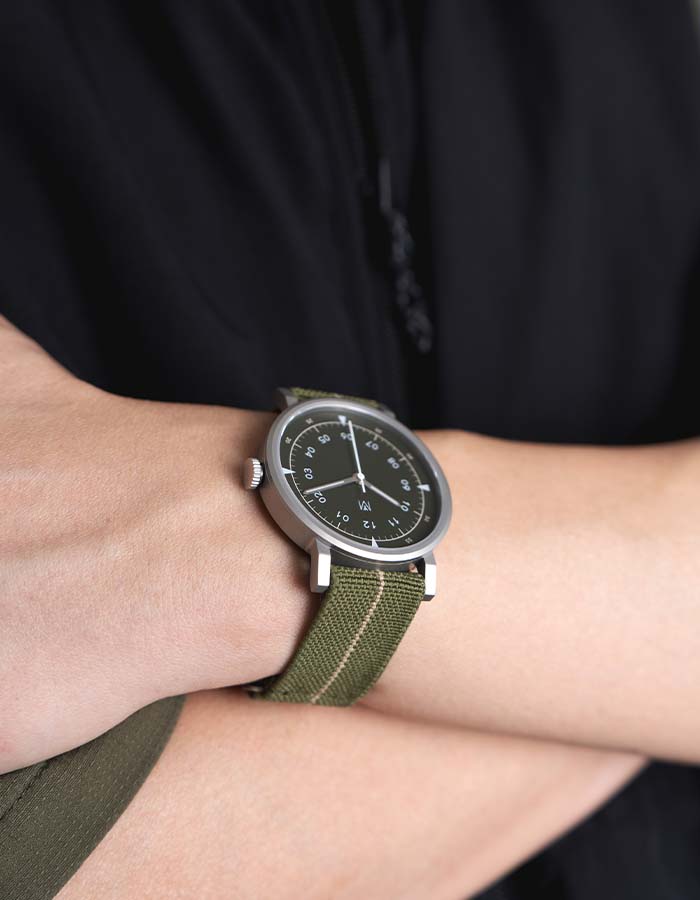 Olive mens field watch