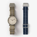 MUS-01 KHAKI P 34MM + NAVY PARACHUTE STRAP SET